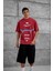 Kırmızı Areswing Yazılı Oversize Tshirt 2