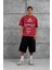 Kırmızı Areswing Yazılı Oversize Tshirt 4