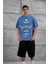 Mavi Areswing Yazılı Oversize Tshirt 3