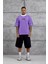 Mor Dont Cry Baskılı Oversize Tshirt 1
