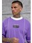 Mor Dont Cry Baskılı Oversize Tshirt 2