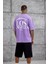 Mor Los Angeles Yıkamalı Oversize Tshirt 1