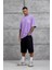 Mor Los Angeles Yıkamalı Oversize Tshirt 2
