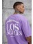 Mor Los Angeles Yıkamalı Oversize Tshirt 3