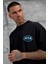Siyah First Your Mind Yazılı Oversize Tshirt 2