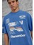Mavi Remember Yazılı Yakımalı Oversize Tshirt 4