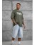 Haki Tained Baskılı Oversize Tshirt 3