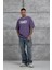 Mor Tained Baskılı Oversize Tshirt 1