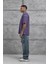 Mor Tained Baskılı Oversize Tshirt 3