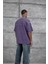 Mor Tained Baskılı Oversize Tshirt 5