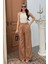 Kadın Palazzo Pantolon Beli Cırtlı Çift Cepli Bol Paça Pantolon 1