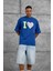Lacivert Kalp Küpür Baskılı Oversize Tshirt 2