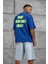 Lacivert Kalp Küpür Baskılı Oversize Tshirt 4