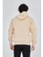 Tam Fermuarlı Kapşonlu Sweatshirt - Bej 4
