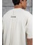 Krem Look Yazılı Parçalı Oversize Tshirt 1