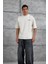 Krem Look Yazılı Parçalı Oversize Tshirt 2