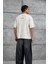 Krem Look Yazılı Parçalı Oversize Tshirt 5