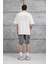 Krem Brand Yazılı Yıkamalı Oversize Tshirt 3