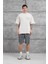 Krem Brand Yazılı Yıkamalı Oversize Tshirt 4