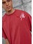 Kırmızı Parçalı Yıkamalı Oversize Tshirt 2