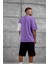 Mor Desinged Brand Yazılı Oversize Tshirt 2