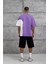 Mor Desinged Brand Yazılı Oversize Tshirt 3