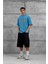 Mavi Mrnearly Yazılı Oversize Tshirt 4