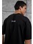 Siyah Look Yazılı Parçalı Oversize Tshirt 3