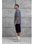 Gri Tained Baskılı Oversize Tshirt 4
