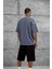 Gri Tained Baskılı Oversize Tshirt 5