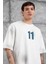 Beyaz M11 Yazılı Oversize Tshirt 2