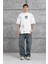 Beyaz M11 Yazılı Oversize Tshirt 4