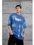 Mavi Drift Yazılı Yıkamalı Oversize Tshirt 2