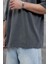 Füme Raw Yazılı Yıkamalı Oversize Tshirt 4