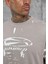 Kahverengi Admired Baskılı Oversize Tshirt 3