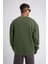 Biskilet Yaka Üç Iplik Sweatshirt - Haki 2