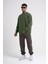 Biskilet Yaka Üç Iplik Sweatshirt - Haki 3