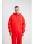 Unisex Double Oversize Kapşonlu Basic Sweatshirt - Kırmızı 1