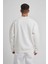Biskilet Yaka Üç Iplik Sweatshirt - Beyaz 3