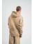 Double Oversize Kapşonlu Yıkamalı Sweatshirt - Bej 4