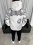 Kapşonlu Üç Iplik Baskılı Sweatshirt - Beyaz 2