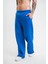 Unisex Boru Paça Baggy Eşofman Pantolon - Mavi 1