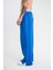 Unisex Boru Paça Baggy Eşofman Pantolon - Mavi 3