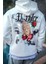 Üç Iplik Penye Kapşonlu Baskılı Sweatshirt - Beyaz 3