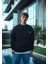 Kışlık Bisiklet Yaka Oversize Baskılı Sweatshirt - Siyah 3