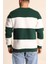 Parçalı Bisiklet Yaka Baskılı Sweatshirt - Yeşil 2