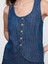 Kadın Mavi V Yaka Denim Askılı Bluz 3