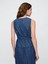 Kadın Mavi V Yaka Denim Askılı Bluz 5