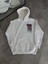 Uzun Kol Kapüşonlu Ön ve Arka Baskılı Sweatshirt - Beyaz 3