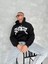 Üç Iplik Kapüşonlu Baskılı Sweatshirt - Siyah 3